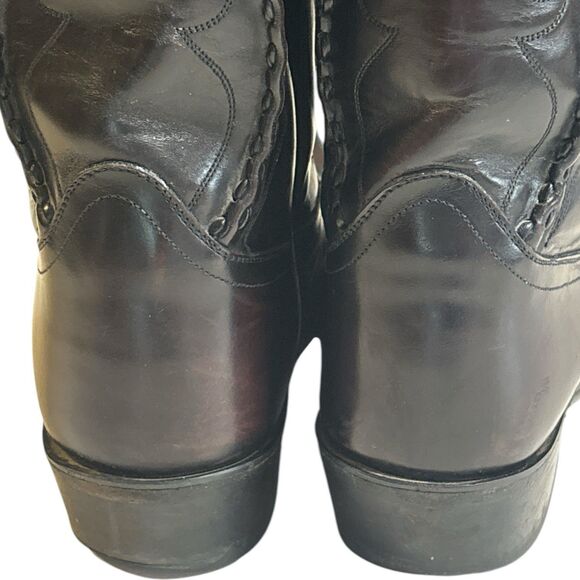 Vtg Dan Post Western Boots Mens DP26679 Mignon Black Cherry Bucklace Cowboy 10D main image 12